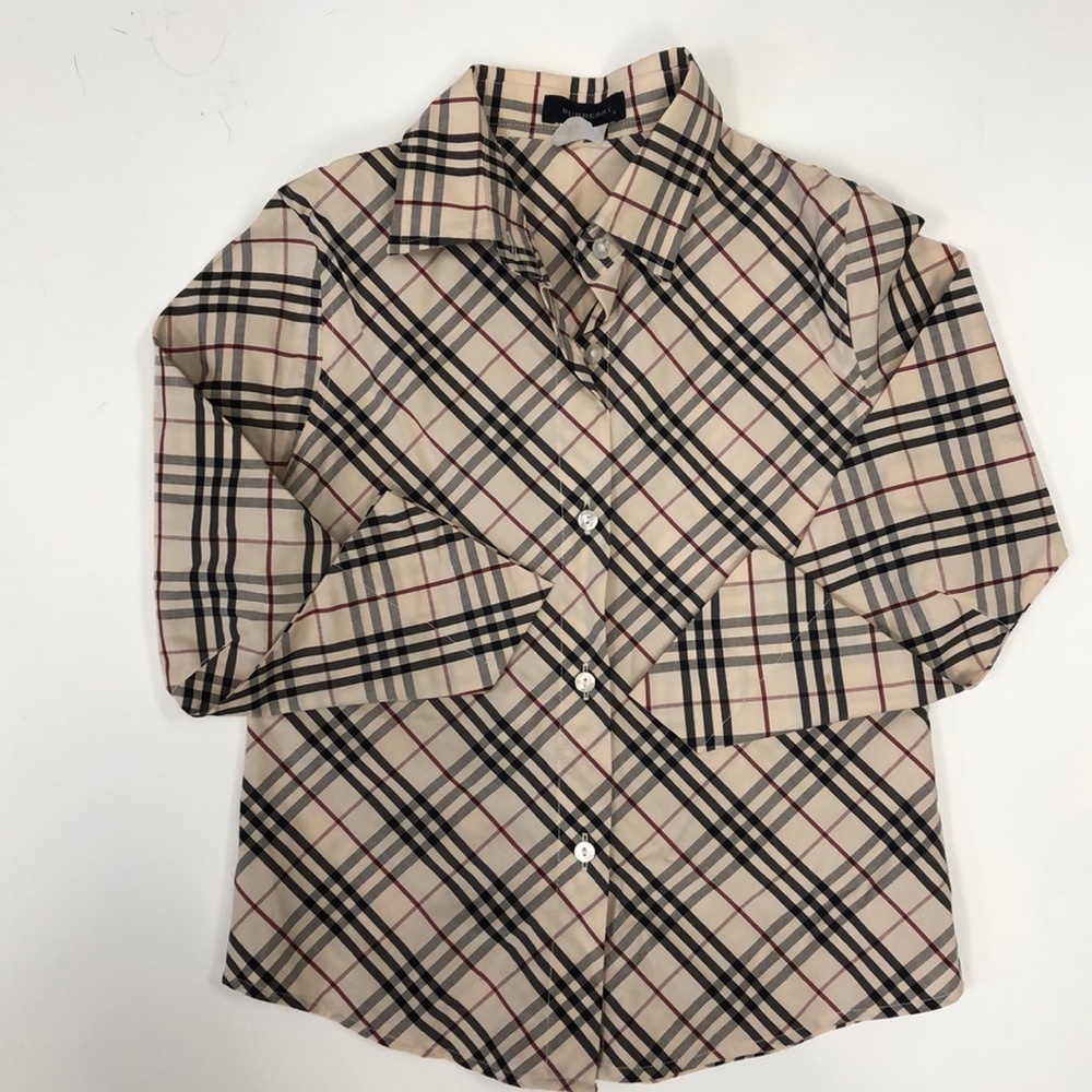 BURBERRY GIRLS BUTTON DOWN BLOUSE SIZE 6